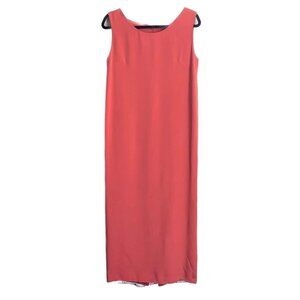 Catherine Regehr Vancouver Women Silk Sheath Career Dress Size L Red Sleeveless